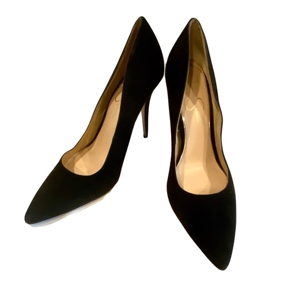 Jessica Simpson Oravia Classic Pointed Toe Pumps Black Vegan Suede Size 11 - Picture 1 of 10